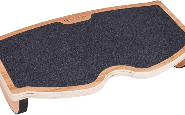 StrongTek Repose-pieds basculant en bois naturel