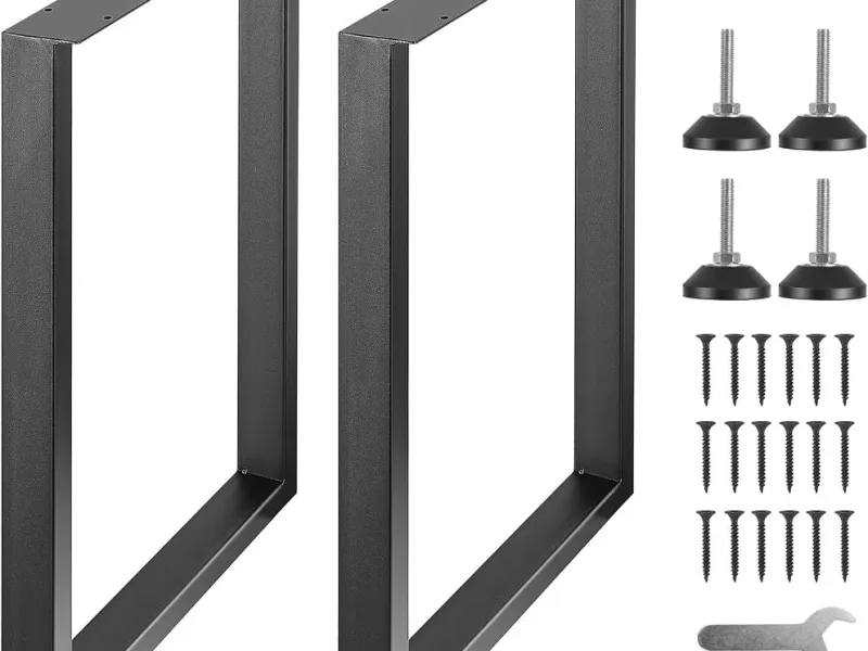 VEVOR Pieds de bureau réglables carrés 711 mm en acier — lot de 2