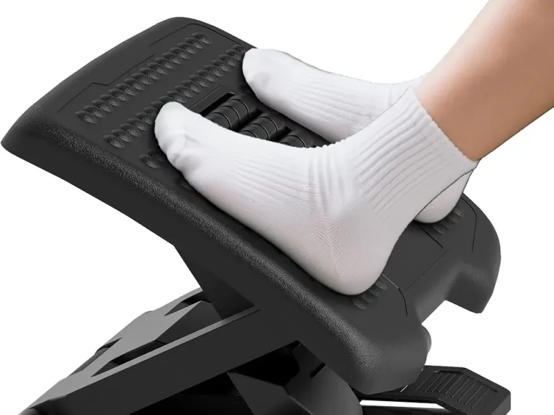 HOMCOM Repose-pieds ergonomique 3 positions