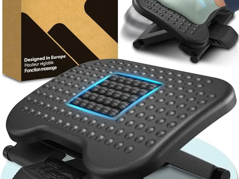 ACROPAQ Repose-pieds de bureau avec fonction massage
